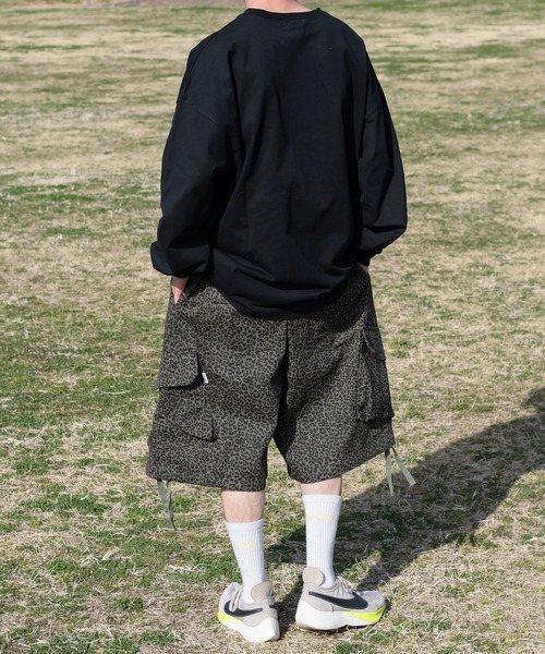 Perushu（ペルーシュ）の「ワイドカーゴハーフパンツ（その他パンツ・メンズ・グリーン系その他/ブラック/アイボリー/その他/レオパード/カーキ/ライトブルー・LARGE/MEDIUM/SMALL）」の9枚目の写真