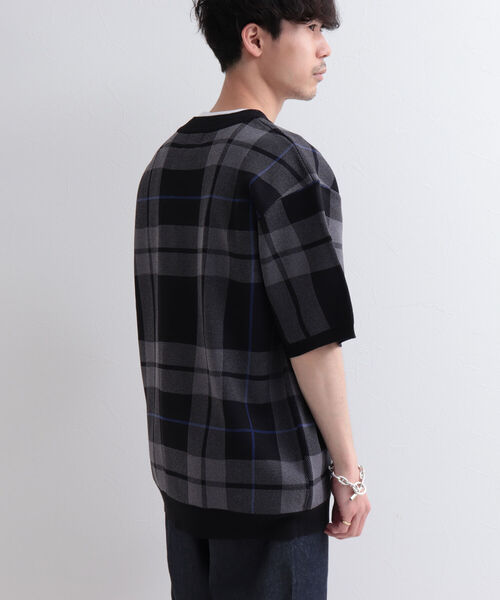 GLOSTER（グロスター）の「【GLOSTER/グロスター】ビッグチェック 半袖ニットTシャツ（Tシャツ/カットソー・メンズ・ブラック系その他/ベージュ系その他/グリーン系その他・MEDIUM/LARGE）」の13枚目の写真