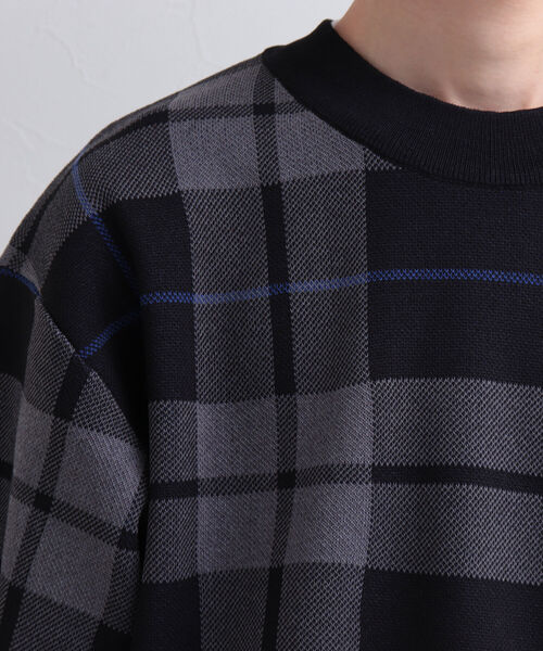 GLOSTER（グロスター）の「【GLOSTER/グロスター】ビッグチェック 半袖ニットTシャツ（Tシャツ/カットソー・メンズ・ブラック系その他/ベージュ系その他/グリーン系その他・MEDIUM/LARGE）」の14枚目の写真