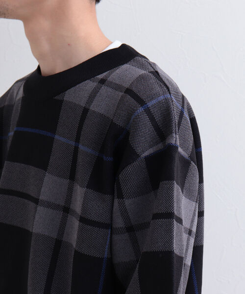 GLOSTER（グロスター）の「【GLOSTER/グロスター】ビッグチェック 半袖ニットTシャツ（Tシャツ/カットソー・メンズ・ブラック系その他/ベージュ系その他/グリーン系その他・MEDIUM/LARGE）」の15枚目の写真