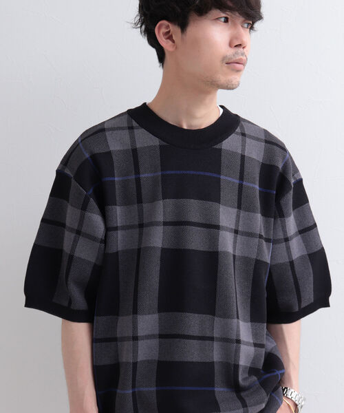GLOSTER（グロスター）の「【GLOSTER/グロスター】ビッグチェック 半袖ニットTシャツ（Tシャツ/カットソー・メンズ・ブラック系その他/ベージュ系その他/グリーン系その他・MEDIUM/LARGE）」の10枚目の写真