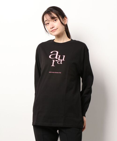 Q（キュー）の「AURA ロンT（Tシャツ/カットソー・レディース・ホワイト/ブラック・MEDIUM）」の5枚目の写真