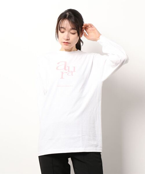 Q（キュー）の「AURA ロンT（Tシャツ/カットソー・レディース・ホワイト/ブラック・MEDIUM）」の6枚目の写真