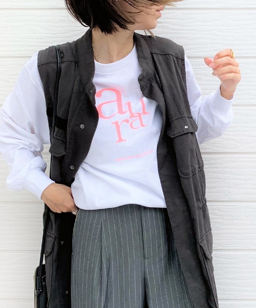 Q（キュー）の「AURA ロンT（Tシャツ/カットソー・レディース・ホワイト/ブラック・MEDIUM）」の10枚目の写真