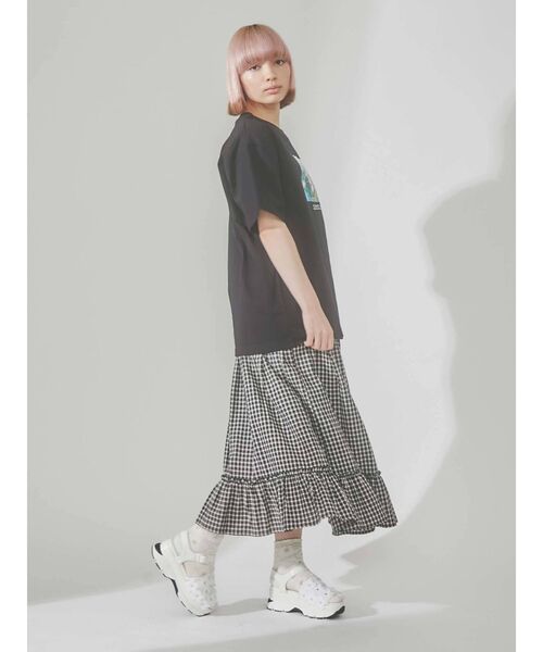 merry jenny（メリージェニー）の「チェックティアードフレアスカート（スカート・レディース・ブラック/グリーン・FREE）」の7枚目の写真