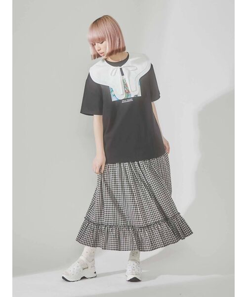 merry jenny（メリージェニー）の「チェックティアードフレアスカート（スカート・レディース・ブラック/グリーン・FREE）」の9枚目の写真