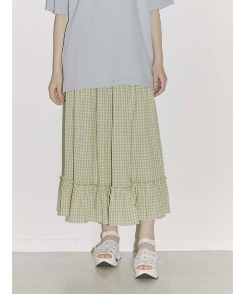 merry jenny（メリージェニー）の「チェックティアードフレアスカート（スカート・レディース・ブラック/グリーン・FREE）」の10枚目の写真