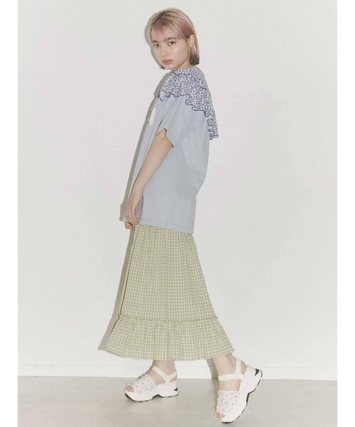 merry jenny（メリージェニー）の「チェックティアードフレアスカート（スカート・レディース・ブラック/グリーン・FREE）」の11枚目の写真