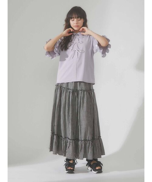 merry jenny（メリージェニー）の「チェックティアードフレアスカート（スカート・レディース・ブラック/グリーン・FREE）」の19枚目の写真