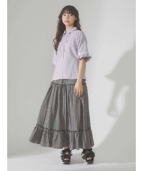 merry jenny（メリージェニー）の「チェックティアードフレアスカート（スカート・レディース・ブラック/グリーン・FREE）」の20枚目の写真