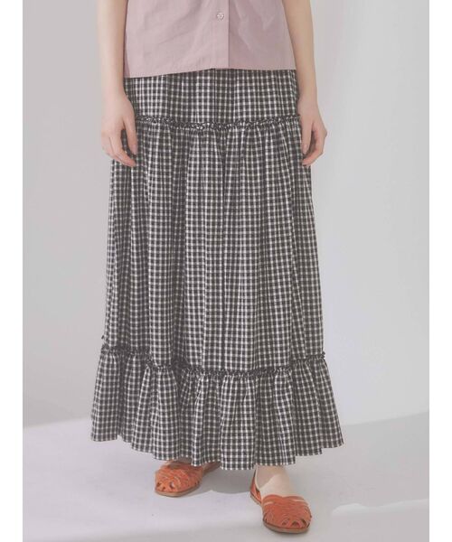 merry jenny（メリージェニー）の「チェックティアードフレアスカート（スカート・レディース・ブラック/グリーン・FREE）」の21枚目の写真