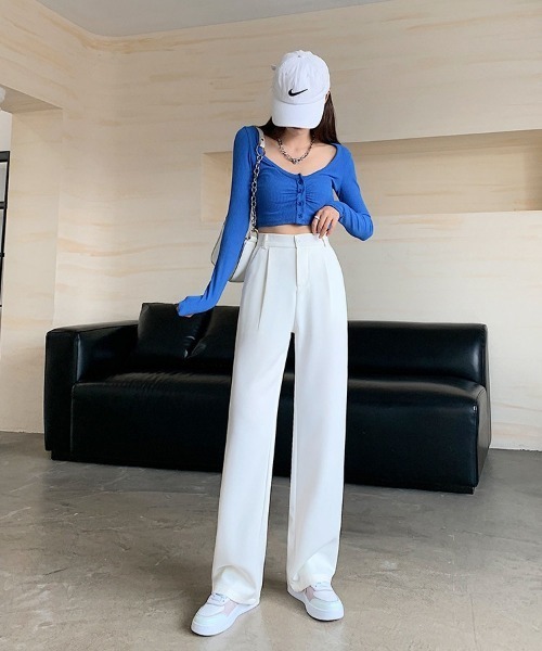 SONA（ソナ）の「SONYUNARA セミワイドピンタックスラックス（スラックス・レディース・ホワイト/ブラック/モカ・SMALL/MEDIUM）」の6枚目の写真