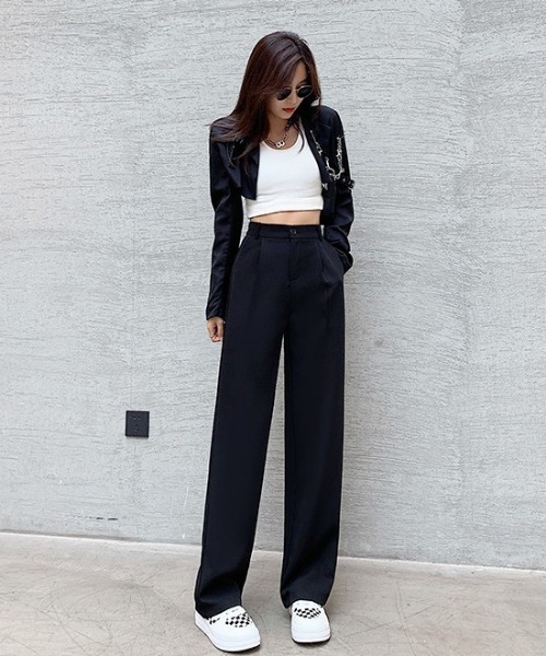 SONA（ソナ）の「SONYUNARA セミワイドピンタックスラックス（スラックス・レディース・ホワイト/ブラック/モカ・SMALL/MEDIUM）」の4枚目の写真