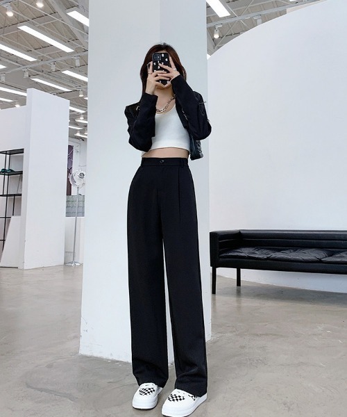 SONA（ソナ）の「SONYUNARA セミワイドピンタックスラックス（スラックス・レディース・ホワイト/ブラック/モカ・SMALL/MEDIUM）」の11枚目の写真