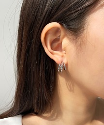 メタル 3連 ボリューム フープピアス