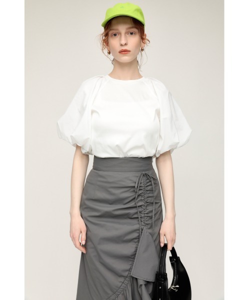 【美品】  soduk / スドーク | puff shirt ストライプ パフスリーブ シャツ | F | ホワイト / ブルー | レディース Puff-sleeve Button-front Shirt In Stripe For Women | J.Crew