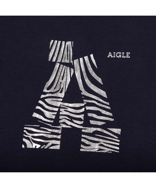 AIGLE(エーグル)の「オーガニックコットン フロントロゴプリン? 半袖Tシャツ(Tシャツ/カットソー・キッズ・ダークブルー/ライトピンク・130/140/110/120)」の5枚目の写真