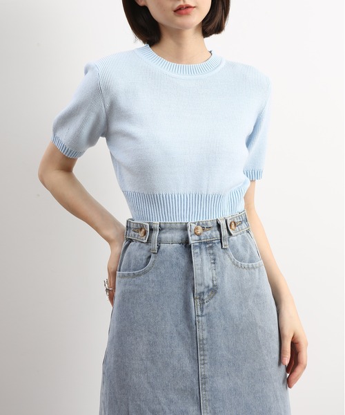 MAISON DE THERESE(メゾン ド テレーズ)の「サマーショート丈ニット(ニット/セーター・レディース・ブルー/グリーン/ベージュ・MEDIUM)」の6枚目の写真