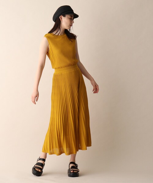 ◆タックプリーツニットワンピース