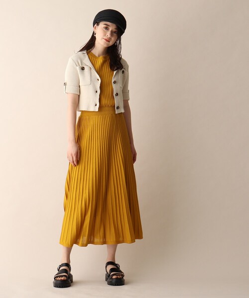 OPAQUE.CLIP（オペークドットクリップ）の「◆タックプリーツニットワンピース（ワンピース・レディース・マスタード/ライトベージュ/ガンメタ・38/36）」の15枚目の写真