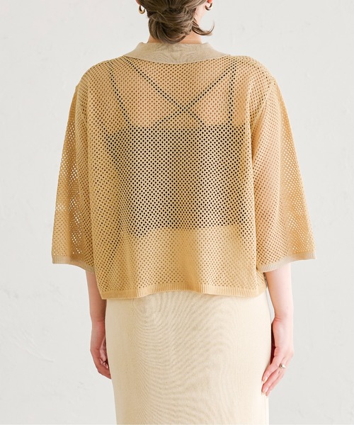 Ambre Neige（アンブルネージュ）の「配色ポロニット／【WEB/EC限定商品】（ニット/セーター・レディース・ライトイエロー/ライトベージュ・FREE）」の8枚目の写真