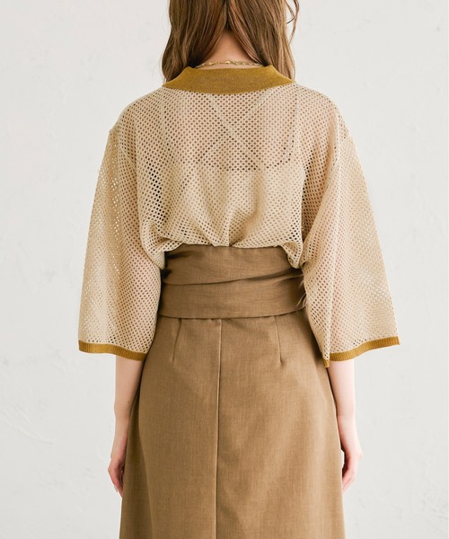 Ambre Neige（アンブルネージュ）の「配色ポロニット／【WEB/EC限定商品】（ニット/セーター・レディース・ライトイエロー/ライトベージュ・FREE）」の5枚目の写真