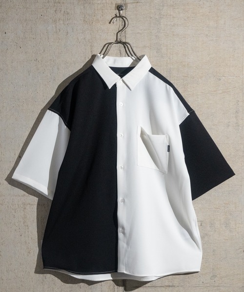 Naive magic（ナイーブマジック）の「【a】ナチュラルストレッチポリエステル ルーズサイズ ベーシック/クレリック 半袖シャツ（シャツ/ブラウス・メンズ・ホワイト/その他/ブラック/グレイッシュベージュ/ホワイト系その他/グリーン/その他1/ブルー/ブラック系その他/ホワイト系その他2/ブルー系その他/ブラック系その他2/ベージュ系その他/グリーン系その他/ライトグレー系1/ブラック系2/ホワイト系2/ブルー系2/ブルー系1/ライトグレー系2/マルチ・LARGE/MEDIUM/X-LARGE）」の21枚目の写真