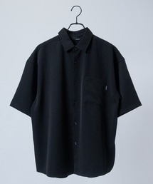 【a】ナチュラルストレッチポリエステル ルーズサイズ ベーシック/クレリック 半袖シャツ