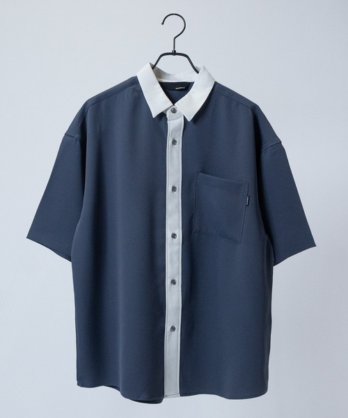 Naive magic（ナイーブマジック）の「【a】ナチュラルストレッチポリエステル ルーズサイズ ベーシック/クレリック 半袖シャツ（シャツ/ブラウス・メンズ・ホワイト/その他/ブラック/グレイッシュベージュ/ホワイト系その他/グリーン/その他1/ブルー/ブラック系その他/ホワイト系その他2/ブルー系その他/ブラック系その他2/ベージュ系その他/グリーン系その他/ライトグレー系1/ブラック系2/ホワイト系2/ブルー系2/ブルー系1/ライトグレー系2/マルチ・LARGE/MEDIUM/X-LARGE）」の16枚目の写真