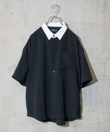 Naive magic | 【a】とろみポリエステルクレリック/バイカラービックシャツ 半袖(シャツ/ブラウス)