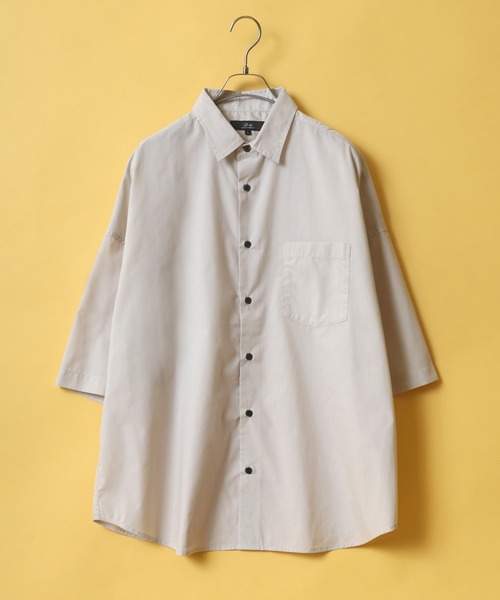ANPAS(アンパス)の「Solid & Stripe Oversize Drop Shoulder Broadcloth Shirt/無地 ストライプ オーバーサイズ ドロップショルダー ブロードシャツ(シャツ/ブラウス・メンズ・ホワイト/ベージュ/ブルー/ホワイト系その他/ブルー系その他/ブルー系その他2/ブルー系その他3・LL/M/L)」の4枚目の写真