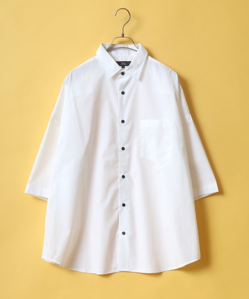 ANPAS(アンパス)の「Solid & Stripe Oversize Drop Shoulder Broadcloth Shirt/無地 ストライプ オーバーサイズ ドロップショルダー ブロードシャツ(シャツ/ブラウス・メンズ・ホワイト/ベージュ/ブルー/ホワイト系その他/ブルー系その他/ブルー系その他2/ブルー系その他3・LL/M/L)」の2枚目の写真