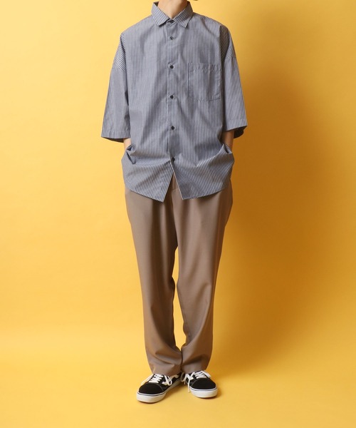 ANPAS(アンパス)の「Solid & Stripe Oversize Drop Shoulder Broadcloth Shirt/無地 ストライプ オーバーサイズ ドロップショルダー ブロードシャツ(シャツ/ブラウス・メンズ・ホワイト/ベージュ/ブルー/ホワイト系その他/ブルー系その他/ブルー系その他2/ブルー系その他3・LL/M/L)」の16枚目の写真