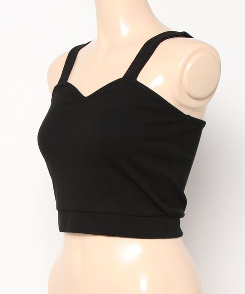 PAGEBOY（ページボーイ）の「リブショートタンク（タンクトップ・レディース・ブラック/オフホワイト/チョコ・FREE）」の4枚目の写真