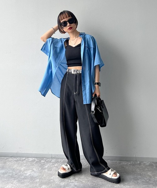 PAGEBOY（ページボーイ）の「リブショートタンク（タンクトップ・レディース・ブラック/オフホワイト/チョコ・FREE）」の10枚目の写真