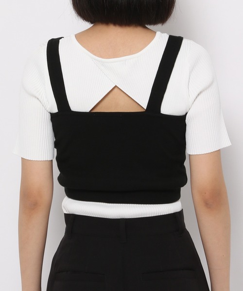 PAGEBOY（ページボーイ）の「リブショートタンク（タンクトップ・レディース・ブラック/オフホワイト/チョコ・FREE）」の18枚目の写真