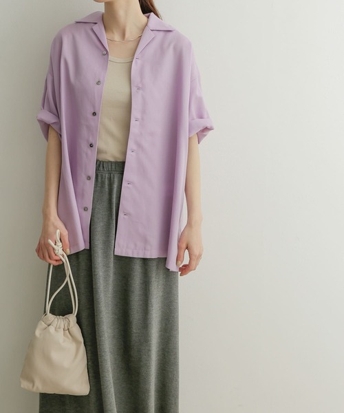 URBAN RESEARCH DOORS(アーバンリサーチドアーズ)の「開襟ワイドシャツ(シャツ/ブラウス・レディース・ベージュ/パープル/グリーン・MEDIUM)」の21枚目の写真