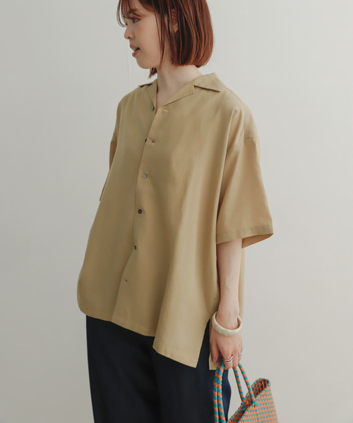URBAN RESEARCH DOORS(アーバンリサーチドアーズ)の「開襟ワイドシャツ(シャツ/ブラウス・レディース・ベージュ/パープル/グリーン・MEDIUM)」の10枚目の写真