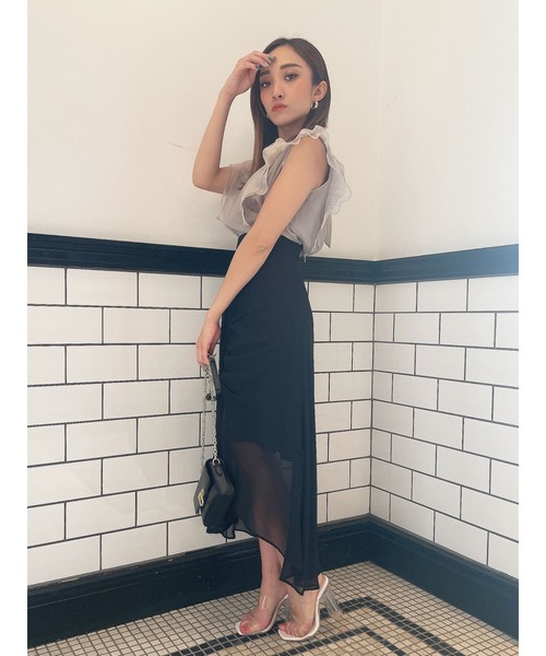 DURAS(デュラス)の「ドロストデザインスカート(スカート・レディース・ブラック/ピンク/ブルー・FREE)」の2枚目の写真