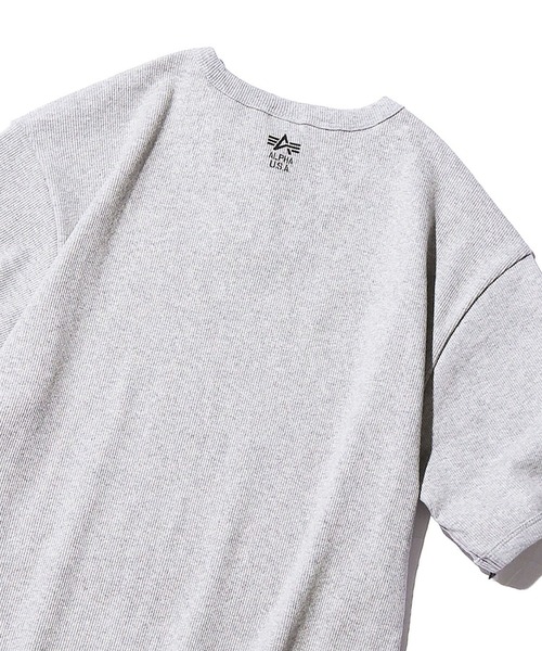 Alpha Industries（アルファインダストリーズ）の「ALPHA INDUSTRIES/アルファインダストリーズ S/S RIB T CREW NECK リブクルーネックT（Tシャツ/カットソー・メンズ・グレー/ホワイト/ブラック・XL/L/M）」の3枚目の写真