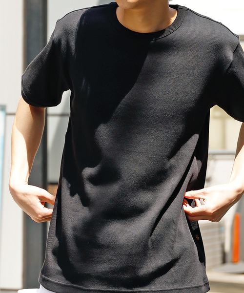 Alpha Industries（アルファインダストリーズ）の「ALPHA INDUSTRIES/アルファインダストリーズ S/S RIB T CREW NECK リブクルーネックT（Tシャツ/カットソー・メンズ・グレー/ホワイト/ブラック・XL/L/M）」の11枚目の写真