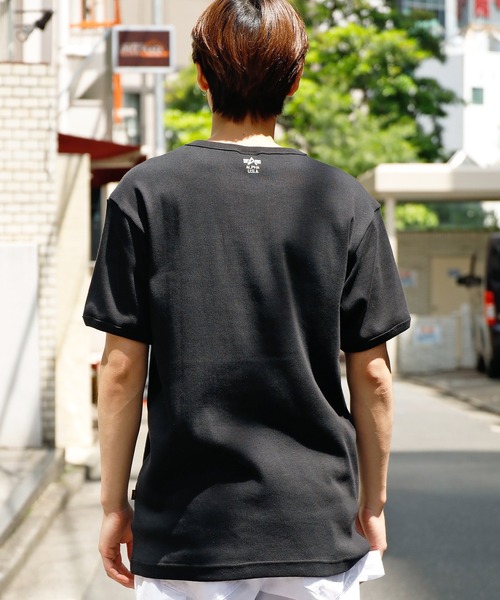 Alpha Industries（アルファインダストリーズ）の「ALPHA INDUSTRIES/アルファインダストリーズ S/S RIB T CREW NECK リブクルーネックT（Tシャツ/カットソー・メンズ・グレー/ホワイト/ブラック・XL/L/M）」の8枚目の写真