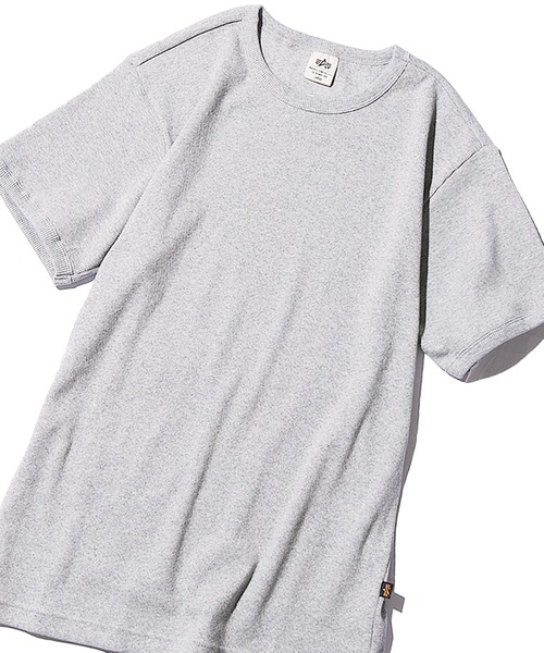 Alpha Industries（アルファインダストリーズ）の「ALPHA INDUSTRIES/アルファインダストリーズ S/S RIB T CREW NECK リブクルーネックT（Tシャツ/カットソー・メンズ・グレー/ホワイト/ブラック・XL/L/M）」の21枚目の写真