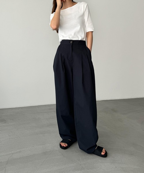 CANAL JEAN（キャナルジーン）の「harmonie -OrganicCotton-　無地5分袖Tシャツ（Tシャツ/カットソー・レディース・ホワイト/ブラック/ネイビー/グレー/オートミール・ONE SIZE）」の8枚目の写真