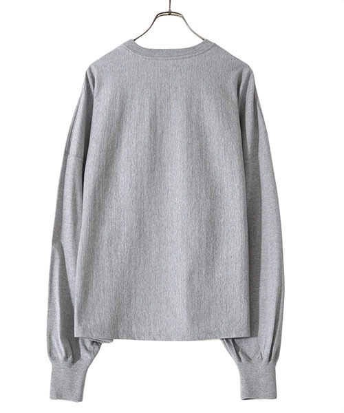 VOTE MAKE NEW CLOTHES（ボートメイクニュークローズ）の「VOTE MAKE NEW CLOTHES / ヴォート メイク ニュークローズ：ALL ARMY ALL NAVY L/S TEE：21FW-0004[WAX]（スウェット・メンズ・イエロー/グレー・L）」の4枚目の写真