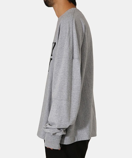 VOTE MAKE NEW CLOTHES（ボートメイクニュークローズ）の「VOTE MAKE NEW CLOTHES / ヴォート メイク ニュークローズ：ALL ARMY ALL NAVY L/S TEE：21FW-0004[WAX]（スウェット・メンズ・イエロー/グレー・L）」の11枚目の写真