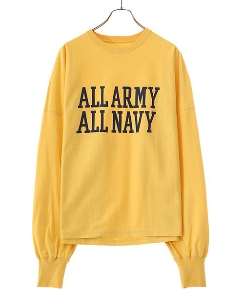 VOTE MAKE NEW CLOTHES（ボートメイクニュークローズ）の「VOTE MAKE NEW CLOTHES / ヴォート メイク ニュークローズ：ALL ARMY ALL NAVY L/S TEE：21FW-0004[WAX]（スウェット・メンズ・イエロー/グレー・L）」の13枚目の写真