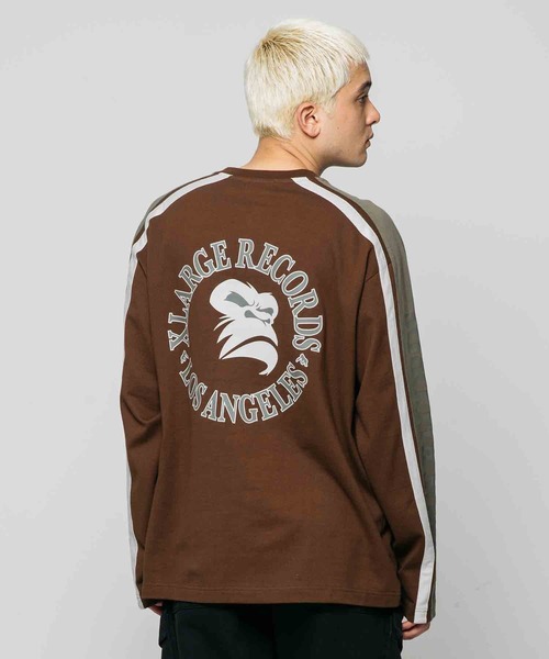 XLARGE（エクストララージ）の「STRIPED SLEEVE HEAVYWEIGHT L/S TEE（Tシャツ/カットソー・メンズ・ブラウン/ホワイト/ブラック・XL/L/S/M）」の3枚目の写真