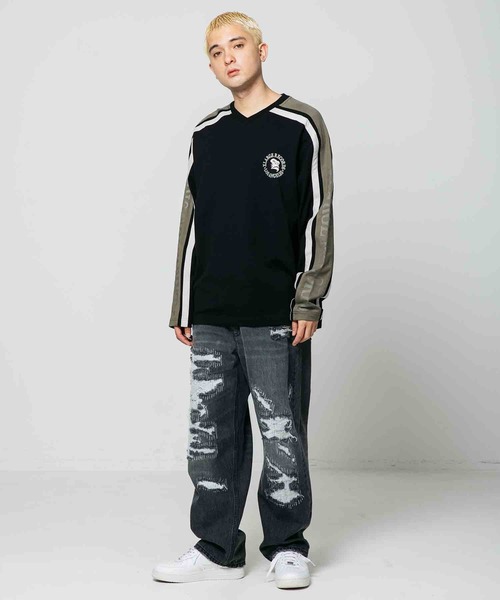 XLARGE（エクストララージ）の「STRIPED SLEEVE HEAVYWEIGHT L/S TEE（Tシャツ/カットソー・メンズ・ブラウン/ホワイト/ブラック・XL/L/S/M）」の15枚目の写真