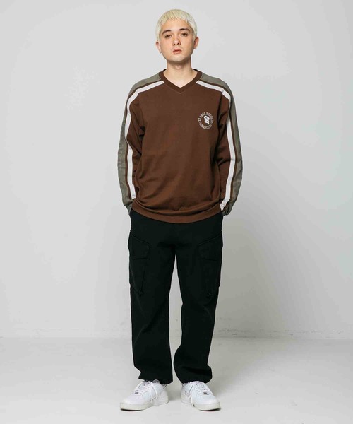 XLARGE（エクストララージ）の「STRIPED SLEEVE HEAVYWEIGHT L/S TEE（Tシャツ/カットソー・メンズ・ブラウン/ホワイト/ブラック・XL/L/S/M）」の16枚目の写真